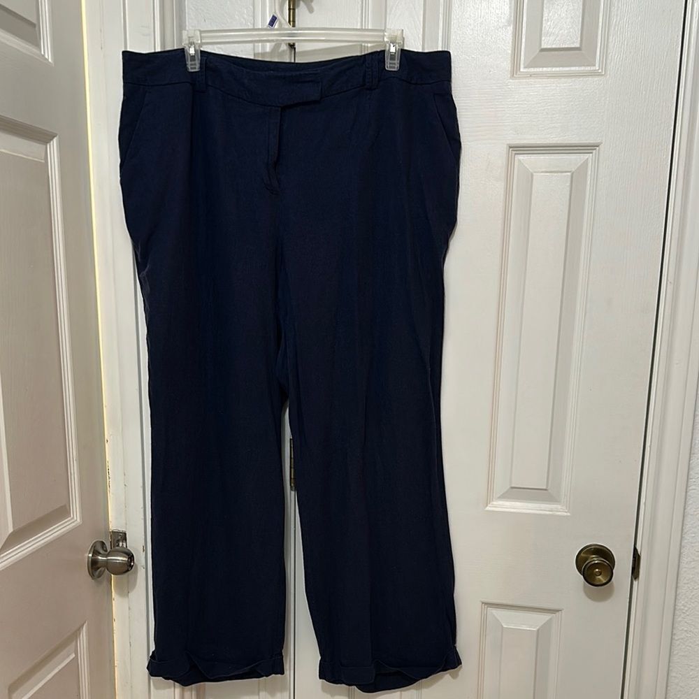 Cato Navy Linen Women’s Slacks